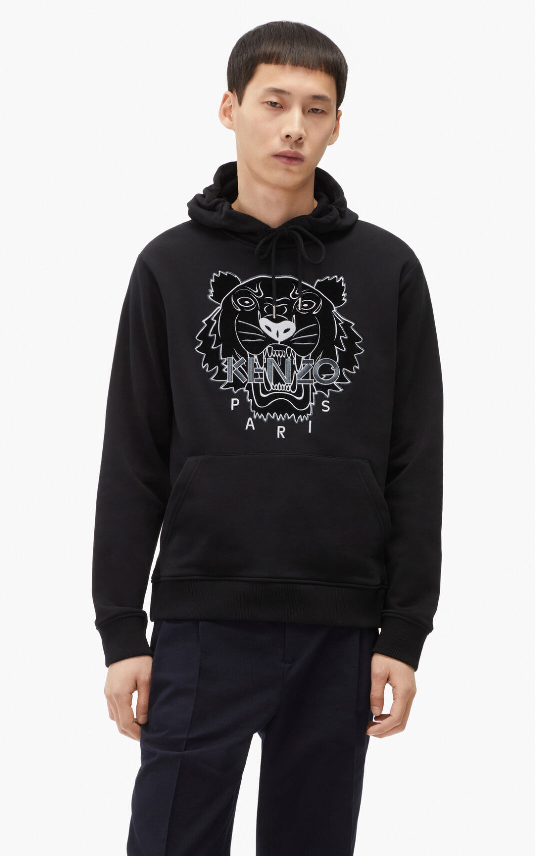 Kenzo The Winter Capsule Tiger Moška Puloverji S Kapuco Črna SI-4727892